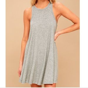 Free people heather grey mini dress size small